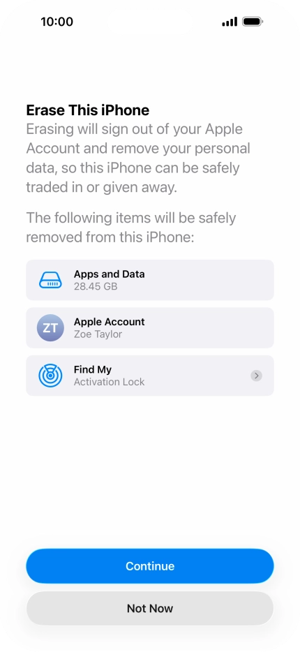 Press Continue. Press Continue.
