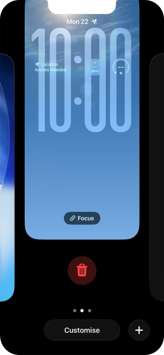 Press the delete icon. Press the delete icon.