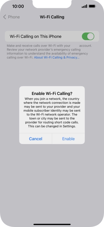 If you turn on the function, press Enable. If you turn on the function, press Enable.