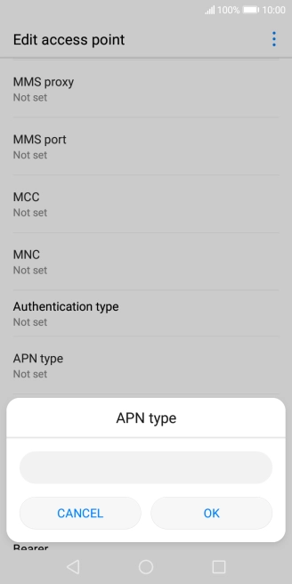 Key in default and press OK. Key in default and press OK.