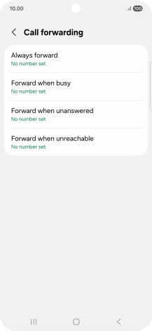 Press the required divert type. Press the required divert type.