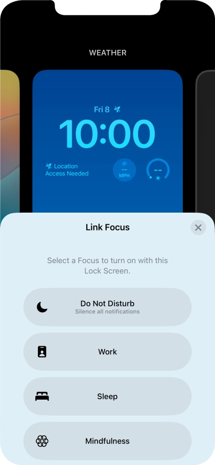 Press the required focus mode. Press the required focus mode.