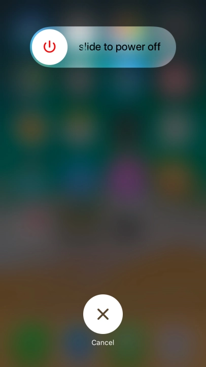 Press and drag the power off icon right. Press and drag the power off icon right.