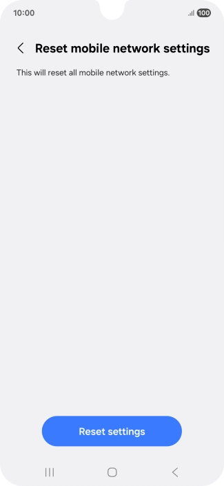 Press Reset settings. Press Reset settings.