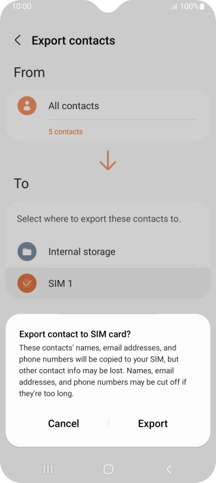 Press Export. Press Export.