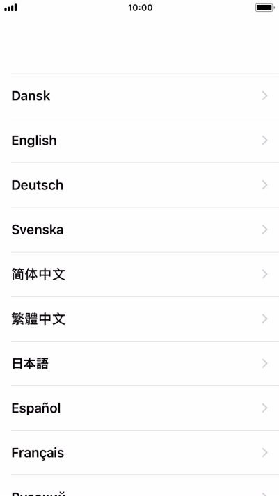 Press the required language. Press the required language.