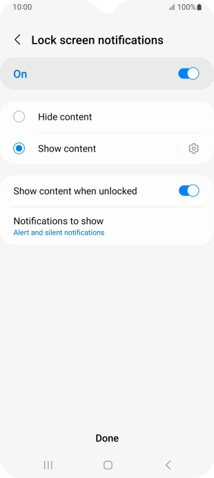 Press the required settings to turn them on or off. Press the required settings to turn them on or off.