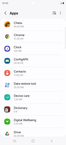 Press the required app. Press the required app.