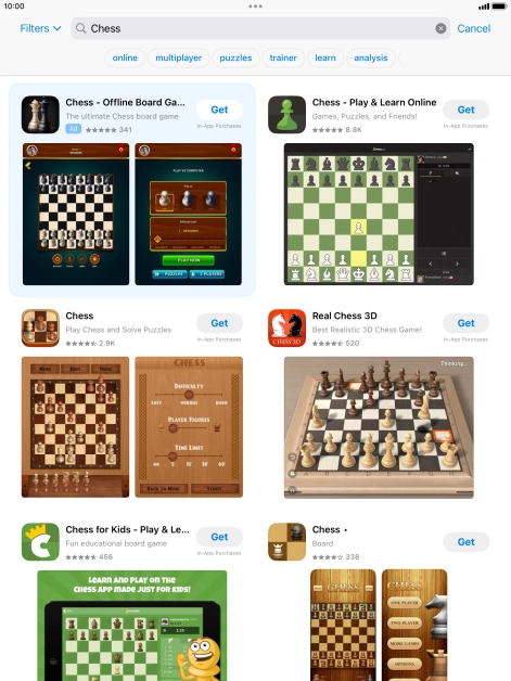 Press the required app. Press the required app.