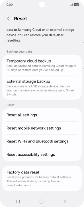 Press Reset mobile network settings. Press Reset mobile network settings.
