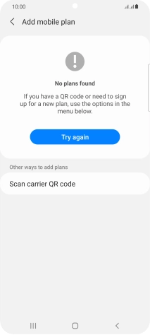 Press Scan carrier QR code. Press Scan carrier QR code.