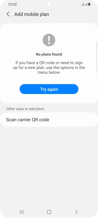 Press Scan carrier QR code. Press Scan carrier QR code.