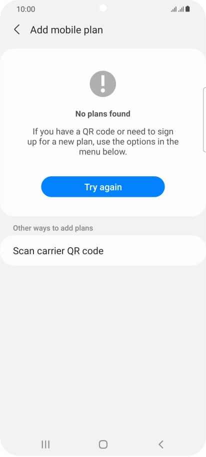 Press Scan carrier QR code. Press Scan carrier QR code.