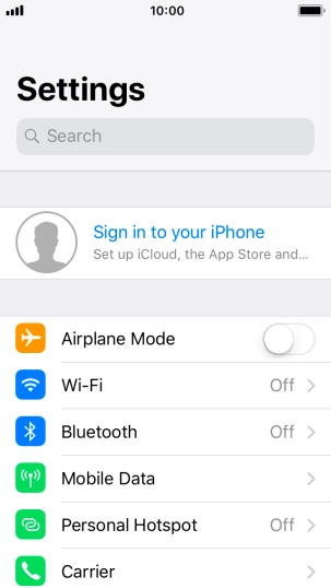Press Sign in to your iPhone. Press Sign in to your iPhone.