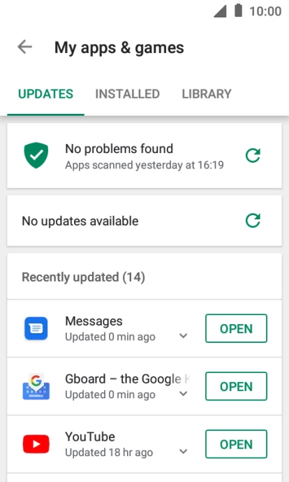 Press INSTALLED. Press INSTALLED.
