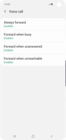 Press the required divert type. Press the required divert type.