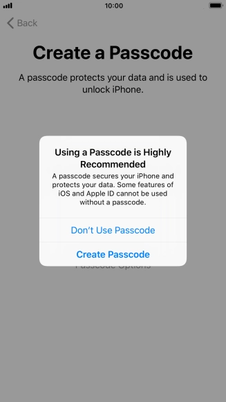 If you turn off the function, press Don't Use Passcode. If you turn off the function, press Don't Use Passcode.