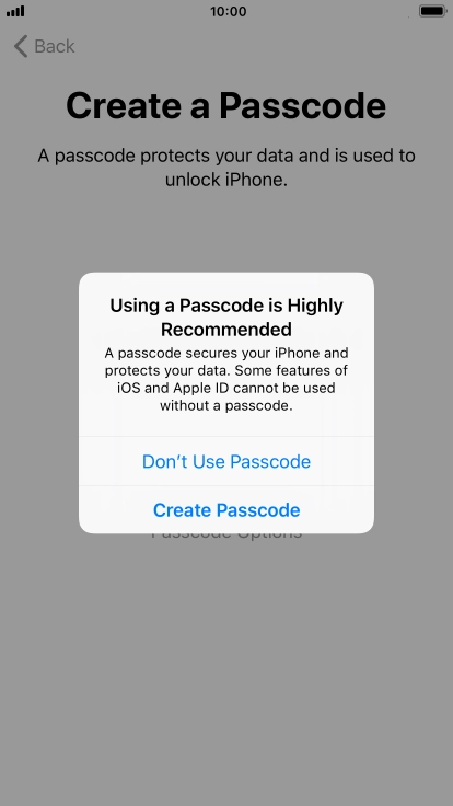 If you turn off the function, press Don't Use Passcode. If you turn off the function, press Don't Use Passcode.