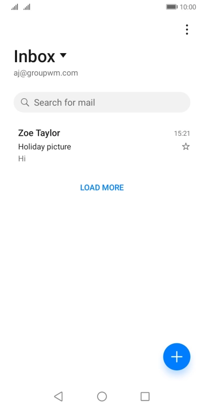 Press the email account drop down list. Press the email account drop down list.