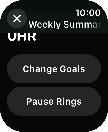 Follow the instructions on the screen to see an activity summary for the current week or to adjust the daily activity goal. Follow the instructions on the screen to see an activity summary for the current week or to adjust the daily activity goal.