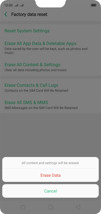 Press Erase Data. Press Erase Data.