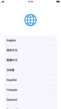 Press the required language. Press the required language.