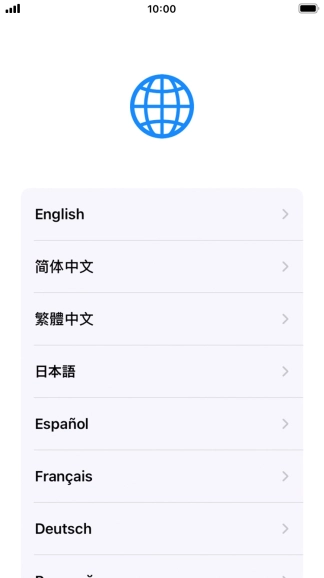 Press the required language. Press the required language.