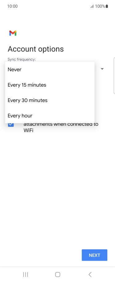 Press the required setting. Press the required setting.