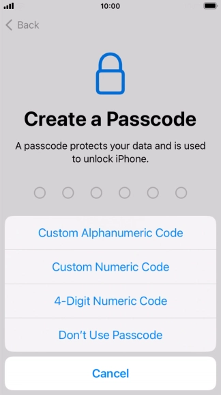 Follow the instructions on the screen to turn on use of phone lock code or press Don't Use Passcode. Follow the instructions on the screen to turn on use of phone lock code or press Don't Use Passcode.