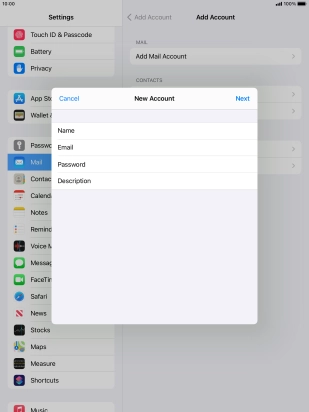 Press Description and key in the required name. Press Description and key in the required name.