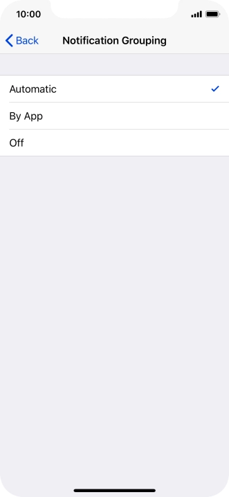 Press the required setting. Press the required setting.