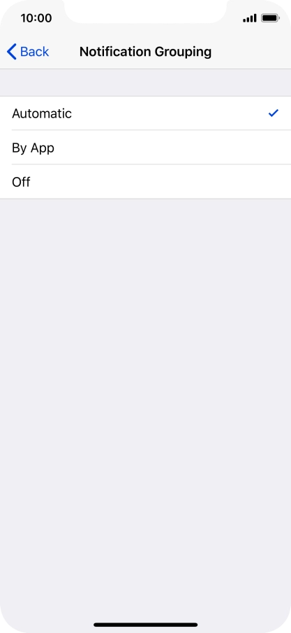 Press the required setting. Press the required setting.