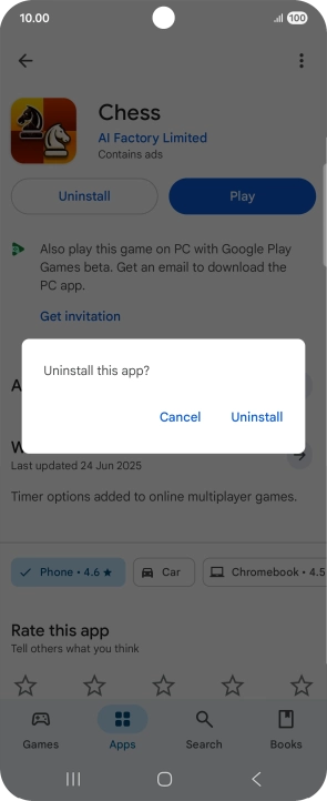 Press Uninstall. Press Uninstall.