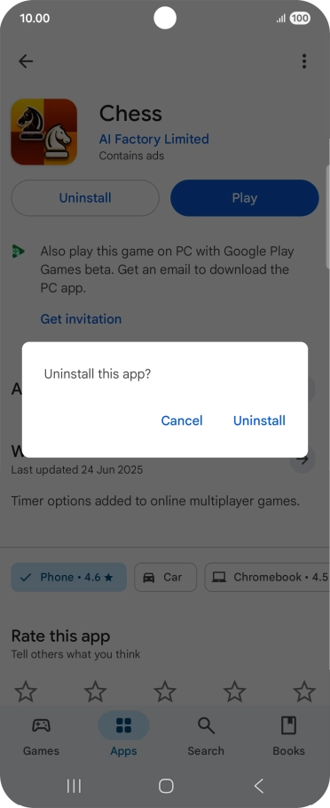 Press Uninstall. Press Uninstall.