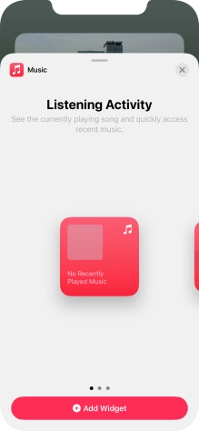 Slide your finger right or left on the screen to select the required widget size. Slide your finger right or left on the screen to select the required widget size.