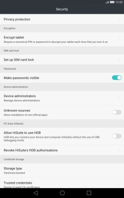 Press Set up SIM card lock. Press Set up SIM card lock.