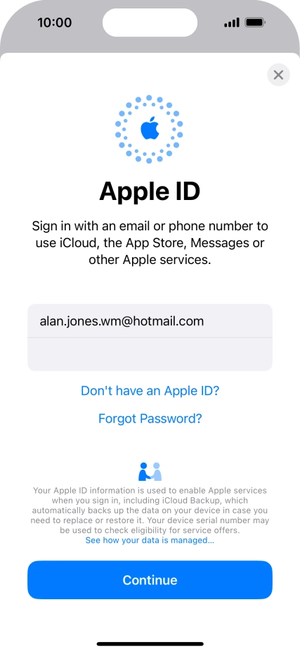 Press Continue. Press Continue.