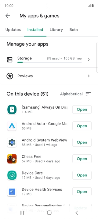 Press the required app. Press the required app.