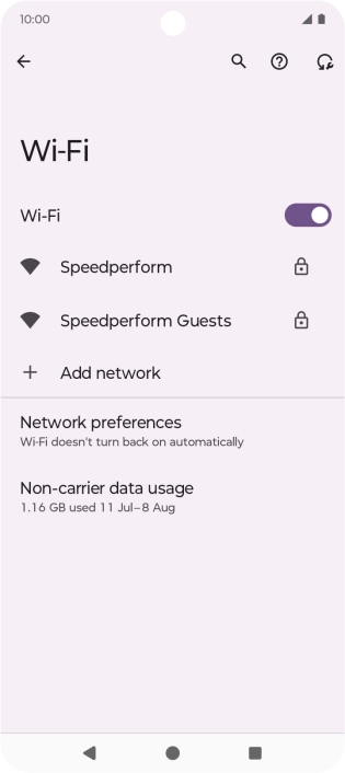 Press the required Wi-Fi network. Press the required Wi-Fi network.