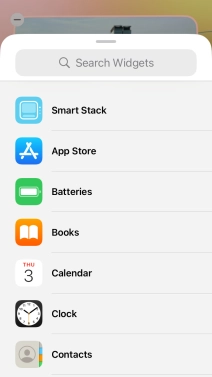 Press the required widget. Press the required widget.