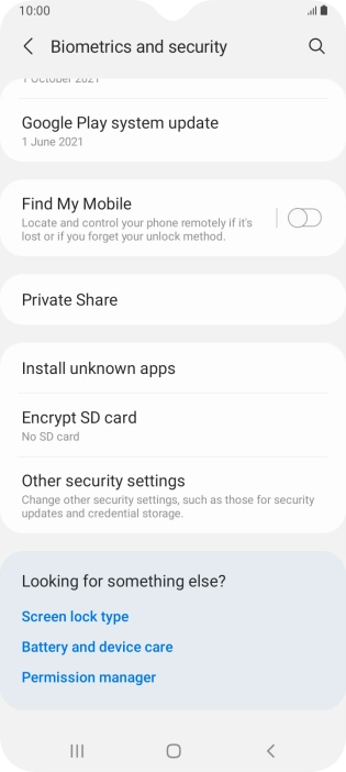 Press Other security settings. Press Other security settings.