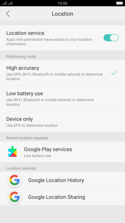If you select High accuracy, your phone can find your exact position using the GPS satellites, the mobile network and nearby Wi-Fi networks. Satellite-based GPS requires a clear view of the sky. If you select High accuracy, your phone can find your exact position using the GPS satellites, the mobile network and nearby Wi-Fi networks. Satellite-based GPS requires a clear view of the sky.
