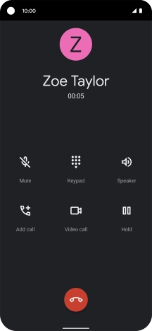 Press the end call icon. Press the end call icon.