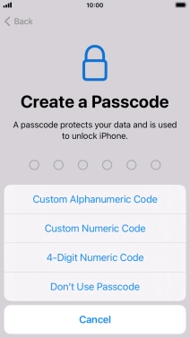 Follow the instructions on the screen to turn on use of phone lock code or press Don't Use Passcode. Follow the instructions on the screen to turn on use of phone lock code or press Don't Use Passcode.