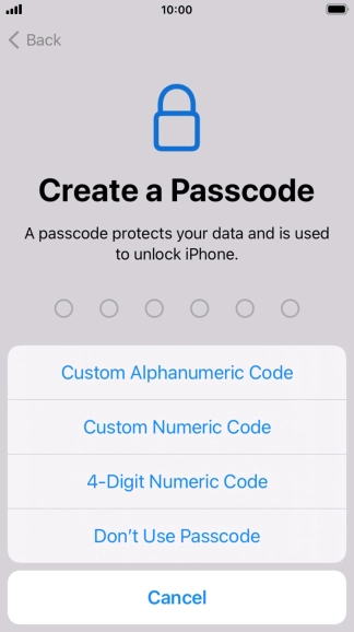 Follow the instructions on the screen to turn on use of phone lock code or press Don't Use Passcode. Follow the instructions on the screen to turn on use of phone lock code or press Don't Use Passcode.