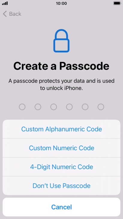 Follow the instructions on the screen to turn on use of phone lock code or press Don't Use Passcode. Follow the instructions on the screen to turn on use of phone lock code or press Don't Use Passcode.