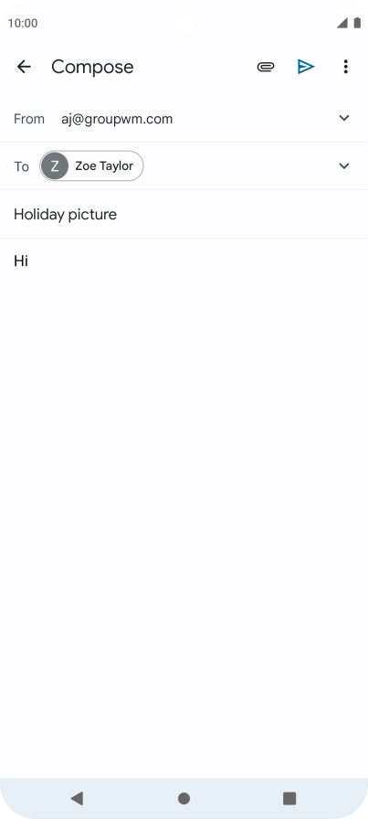 Press the attachment icon. Press the attachment icon.