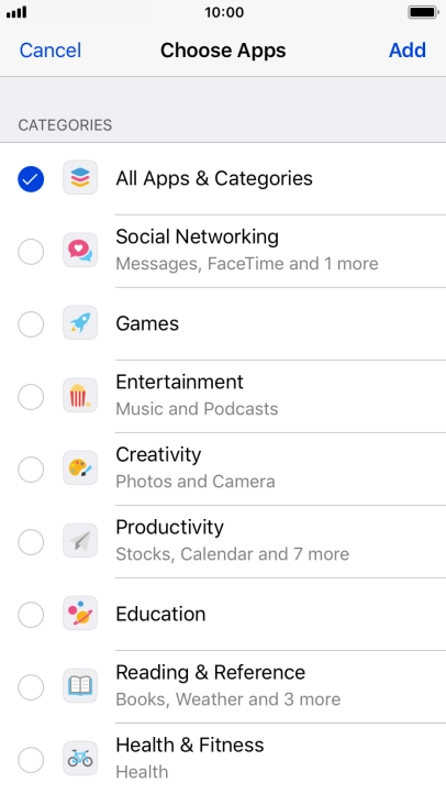 Press the required categories. Press the required categories.