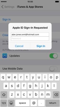 Press Password and key in the password for your Apple ID. Press Password and key in the password for your Apple ID.