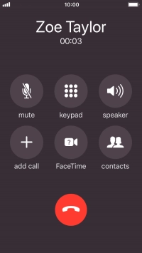 Press the end call icon to end the call. Press the end call icon to end the call.